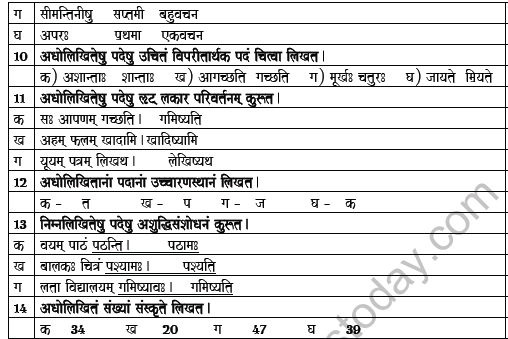 Cbse Class 8 Sanskrit Worksheet Set B